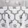 Bone Dry Pet Storage Collection Lattice Paw Print, Small Round, White/Gray