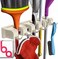 Berry Ave Beige Wall Mount Broom Holder, 5-Slot Mop and Rake Organizer, 6-Hook Storage Rack, 35 lb Capacity, Kitchen, Garage, Garden Tool Organizer, 1 Pack