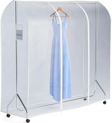 HANGERWORLD 6ft Transparent Clothes Garment Zipped Rail Cover with Document Pocket