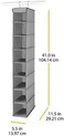 Whitmor Hanging Shoe Shelves - 8 Section - Closet Organizer - Grey