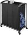 Whitmor 3 Section Laundry Sorter with Wheels - Black