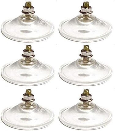 DANXQ Strong Thickened Sucker Clear PVC M6 Thread Screw Suction Cup Hook with Lock Nut for Enhanced Suction,Diameter 5.5 cm (2.16"),6 Pieces,Recommend