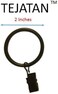 TEJATAN 2 Inch - Metal Curtain Rings with Clips and Eyelets (Also Known as Rings with Curtain Clips/Curtain Clip Rings/Drapery Rings/Curtain Rings with Clips) (Set of 20)