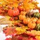 Whaline 160 Pcs Autumn Artificial Maple Leaves, Harvest Pumpkins, Gourds, Acorns and Orange Berry Stems Set, Fall and Thanksgiving Home Table Decoration Halloween Party Decor