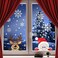 CCINEE 300 PCS 8 Sheet Christmas Snowflake Window Cling Stickers for Glass, Xmas Decals Decorations Holiday Snowflake Santa Claus Reindeer Decals for Party