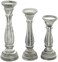 Deco 79 Traditional Wood Solid Candle Holder, Set Of 3 15", 13", 11"H, White