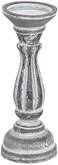 Deco 79 Traditional Wood Solid Candle Holder, Set Of 3 15", 13", 11"H, White
