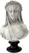 Design Toscano Veiled Maiden Indoor Bust Statue, 9 Inches Wide, 14 Inches Tall, Handcast Polyresin, Antiqued White Finish with a Black Painted Base