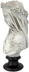 Design Toscano Veiled Maiden Indoor Bust Statue, 9 Inches Wide, 14 Inches Tall, Handcast Polyresin, Antiqued White Finish with a Black Painted Base