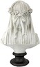 Design Toscano Veiled Maiden Indoor Bust Statue, 9 Inches Wide, 14 Inches Tall, Handcast Polyresin, Antiqued White Finish with a Black Painted Base