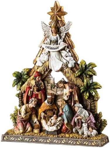 Avalon Gallery Creative Brands Avalon Gallery Nativity Tree and Stable Figurine