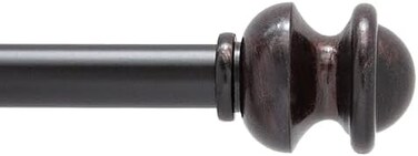 Kenney KN71617 Kendall Knob End Standard Decorative Window Curtain Rod, 28-48" Adjustable Length, Antique Rust Finish, 5/8" Diameter Steel Tube