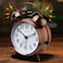 Peakeep 4" Twin Bell Alarm Clock (Red-Brown)