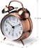 Peakeep 4" Twin Bell Alarm Clock (Red-Brown)