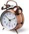 Peakeep 4" Twin Bell Alarm Clock (Red-Brown)