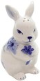 Cosmos Gifts Blue Flower Salt and Pepper Set, Ceramic, 3-3/8 Inches High, Multicolor