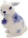 Cosmos Gifts Blue Flower Salt and Pepper Set, Ceramic, 3-3/8 Inches High, Multicolor
