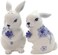 Cosmos Gifts Blue Flower Salt and Pepper Set, Ceramic, 3-3/8 Inches High, Multicolor