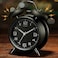 Peakeep 4 Inches Twin Bell Loud Alarm Clock for Heavy Sleepers, Backlight, Battery Operated Old Fashioned Alarm Clock for Bedrooms (Black)