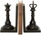 Deco 79 Polystone Chess Decorative Bookends Non Skid Bookends with King and Queen, Set of 2 Office Bookends5"W, 8"H, Black