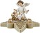 Avalon Gallery CBC Group - Sculpted Resin Advent and Christmas Candle Holder, 2-Piece, Angel Nativity Wreath