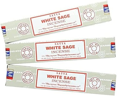 Satya Nag Champa White Sage Incense Sticks - 3 Packs