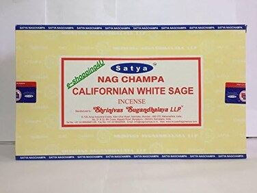 Satya Box Of 12 Packs Of Californian White Sage Incense Sticks