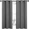 NICETOWN Thermal Insulated Grommet Blackout Curtains for Bedroom (2 Panels, W106 CM x L160 CM, Grey)