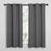 NICETOWN Thermal Insulated Grommet Blackout Curtains for Bedroom (2 Panels, W106 CM x L160 CM, Grey)
