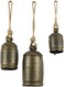 Deco 79 3-Piece Metal Rope Animal Bronze Bells Set