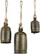 Deco 79 3-Piece Metal Rope Animal Bronze Bells Set