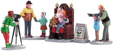 Lemax Village Collection Photos with Santa Assortment of 5
