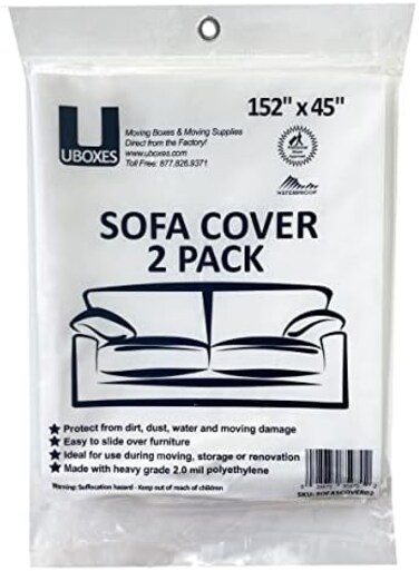 Uboxes SOFA Moving Covers (2 Pack) - 45" x 152" - Moving &amp; Storage Bags -