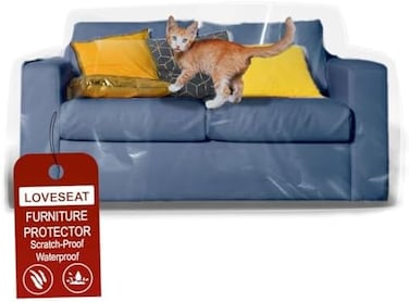 LAMINET Crystal Clear Furniture Protectors - Slipcovers Loveseat Sofa LAM