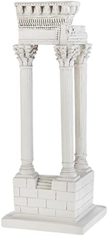 Design Toscano Roman Forum Temple of Vespasian Corner Column Decorative Statue, 12 Inch, Faux Stone Finish
