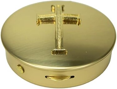 Pyx With Cross (PS202) - قطر 6.35 سم، عمق 1.27 سم، نحاس مصقول
