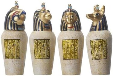 سوميت كوليكشن طقم برطمانات كانوبيك المصرية من 4 قطع 3.5 اتش جاكال فالكوم اسد بشري