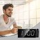 Mesqool Projection Alarm Clock for Bedroom - AM FM Radio &amp; Sleep Timer, 180&deg; Projector, 7" Large Digital LED Display&amp;Dimmer, Dual Alarms, USB Charger, Battery Backup Desk Wall Ceiling Plug -in Clock