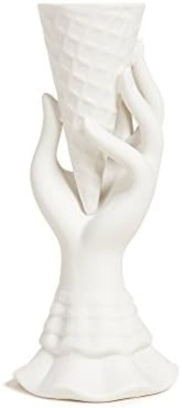 Jonathan Adler I - Scream Ice Cream Cone White Porcelain Vase