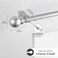 Kenney 5/8&rdquo; Chelsea Ball Decorative Window Curtain Rod, 28-48", Brushed Nickel