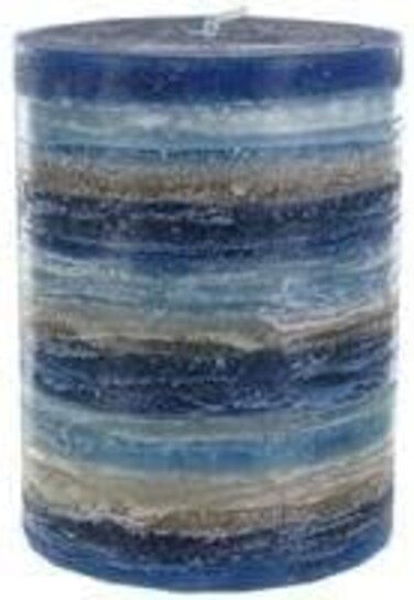 CraftyCrocodile Harvest Nights Blue Pillar Candle