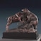 Tonton Bronze Electroplated Resin Fighting Stock Market Bull and Bear Sculpture Statue