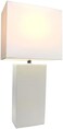اليغانت ديزاينز مصباح طاولة عصري من الجلد الطبيعي Lt1025-Wht، ابيض