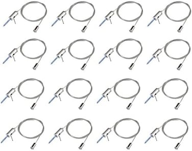 OTTFF 16 Pcs Lighting Light Suspension Cables Kit Hanging Chains, Per Strip Load 6.6 Ib &amp; 3 ft for LED Panel Light LED Shop Lights Aquarium Lights,Attachments Included