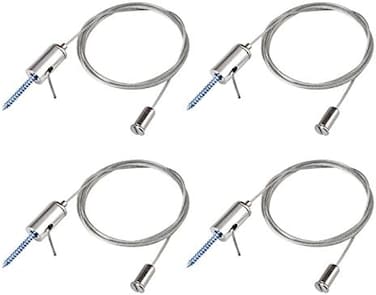 OTTFF 4 Pcs Lighting Light Suspension Cables Kit Hanging Chains, Per Strip Load 6.6 Ib 3 ft for LED Panel Light Shop Lights Aquarium Lights,Attachments Included