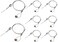 OTTFF 8 Pack 3.2 ft Ceiling Light Fixtures Suspension Cables Kit, Steel Hanging Wire for LED Panel Aquarium Light, Adjustable Length