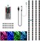 مجموعة شريط اضاءة LED بمنفذ USB، 4 شرائط مقطوعة مسبقا و3 مشابك تثبيت اسلاك و44 مفتاح تحكم عن بعد صغير بالوان الفضاء اللوني ار جي بي، شريط اضاءة LED باضاءة خلفية للتلفزيون (اضاءة خلفية USB)