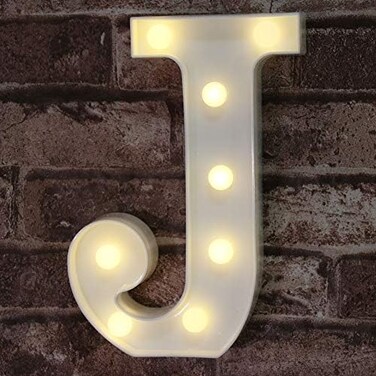 بوكلا لافتة اضاءة LED بتصميم حروف ابجدية مضيئة لتزيين المنزل وحفلات الزفاف على شكل حرف J