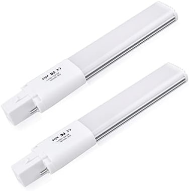 بونلكس مصباح LED PL-S 6 واط G23 بدبوسين ابيض دافئ 13 واط مكافئ CFL، زاوية شعاع 180 درجة LED PL افقي مجوف G23 لاستبدال مصباح الفلورسنت المدمج (ازالة/تجاوز الموازن)