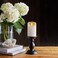 لومينارا مصباح LED كلاسيكي بدون لهب متحرك بحافة صدفية - ابيض - غير معطر - جاهز عن بعد (3 انش × 4 انش)